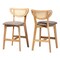 Baxton Studio Dannell Mid-Century Modern Grey Fabric and Natural Oak Finished Wood 2-Piece Counter Stool Set 235-2PC-13306-ZORO - alternate 1